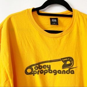 NWOT OBEY Propaganda Safety Pin Graphic Tee